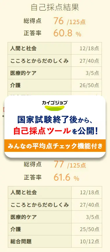 介護福祉士国家試験_カイゴジョブ自己採点ツール公開中