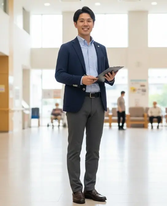 ケアマネ実習時の服装_男性